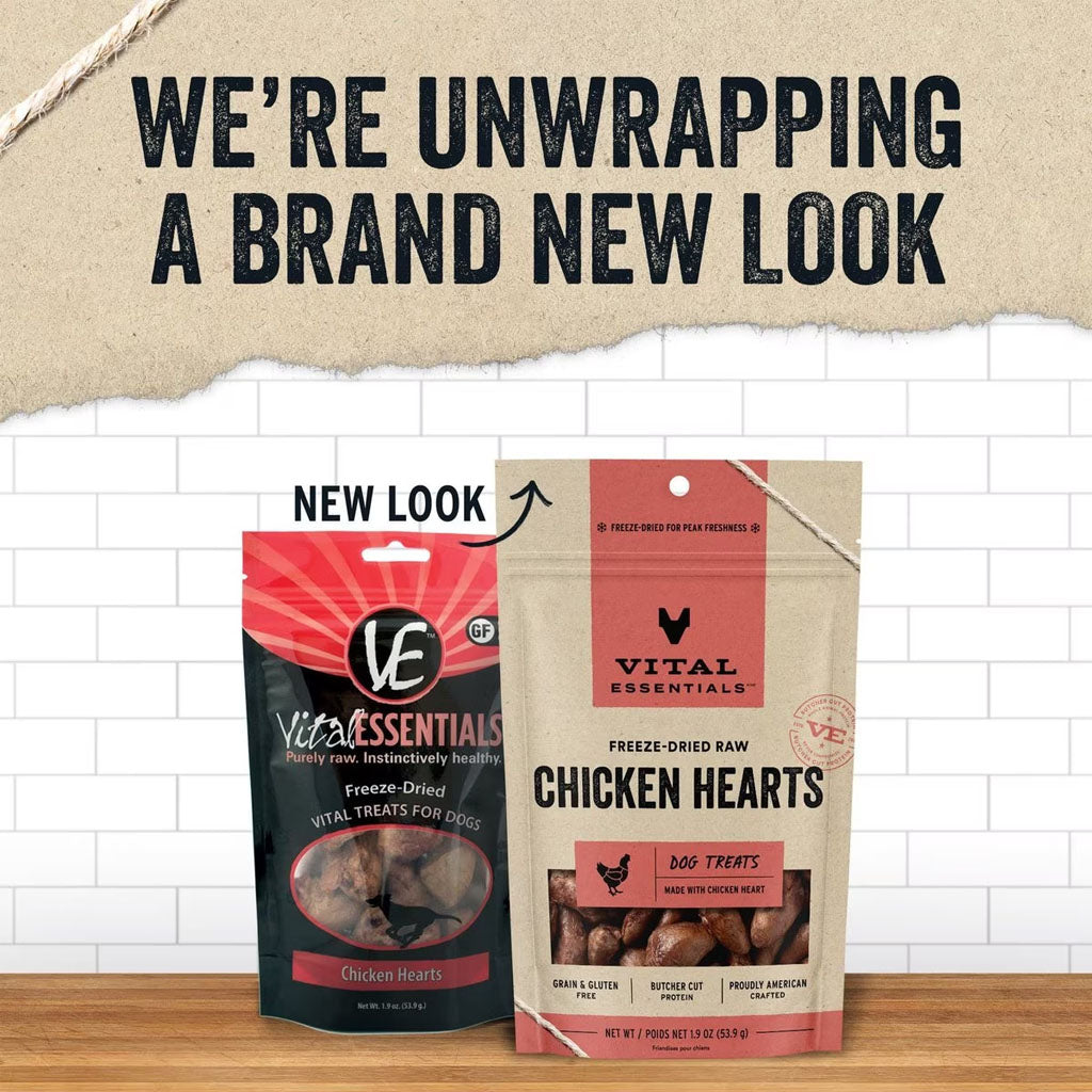 Freeze-dried Chicken Hearts for Dogs brand new look 