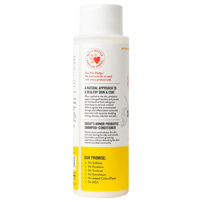 Honeysuckle Probiotic Shampoo + Conditioner 16oz side of bottle 