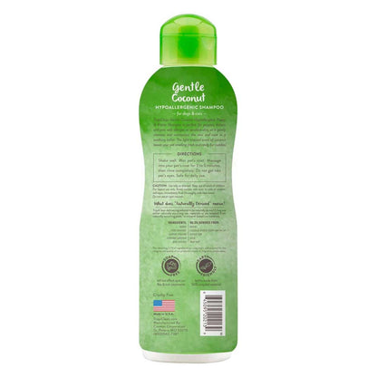 Gentle Coconut Hypoallergenic & Puppy Shampoo back of bottle. 