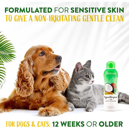 Gentle Coconut Hypoallergenic & Puppy Shampoo gentle on skin. 