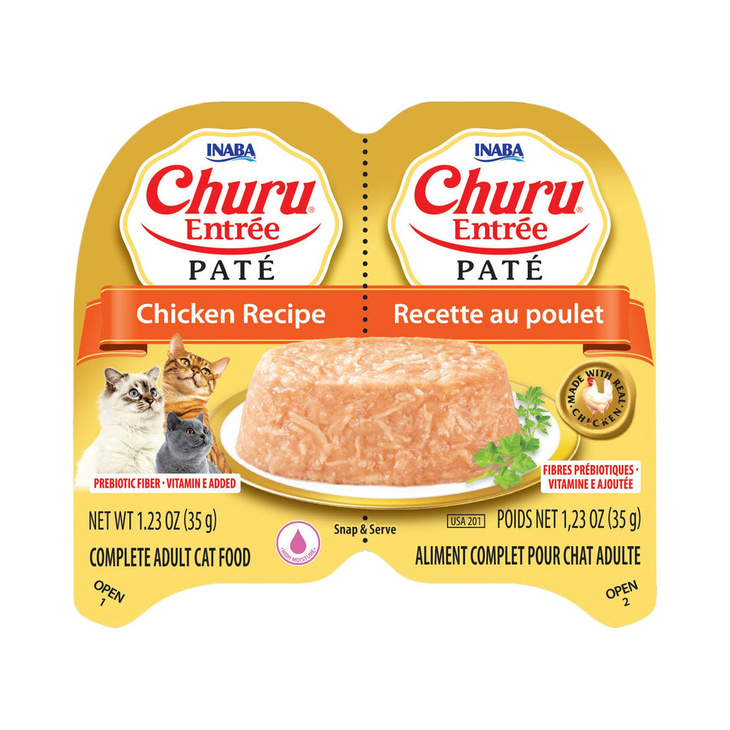 Front of Inaba Churu Entrée paté Chicken Recipe twin-cup package