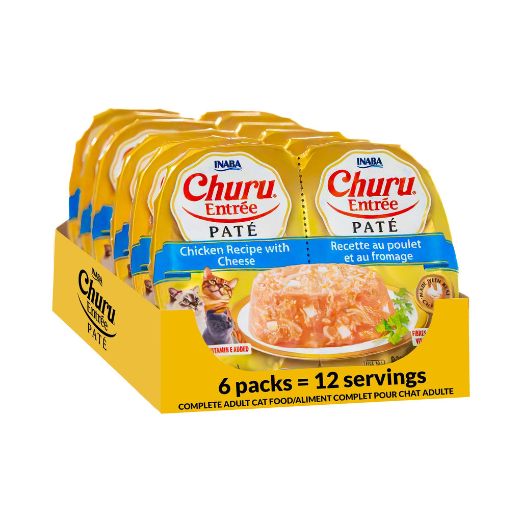 Inaba Churu Entrée paté Chicken with Cheese Recipe display box