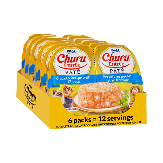 Inaba Churu Entrée paté Chicken with Cheese Recipe display box