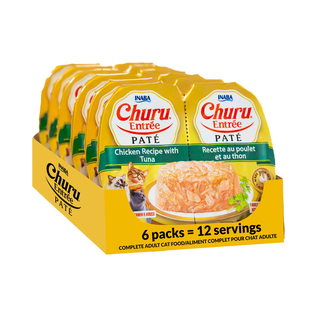 Inaba Churu Entrée paté Chicken with Tuna Recipe display box
