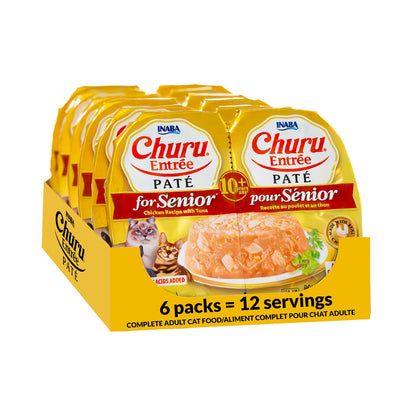 Inaba Churu Entrée paté Chicken with Tuna for Seniors Recipe display box