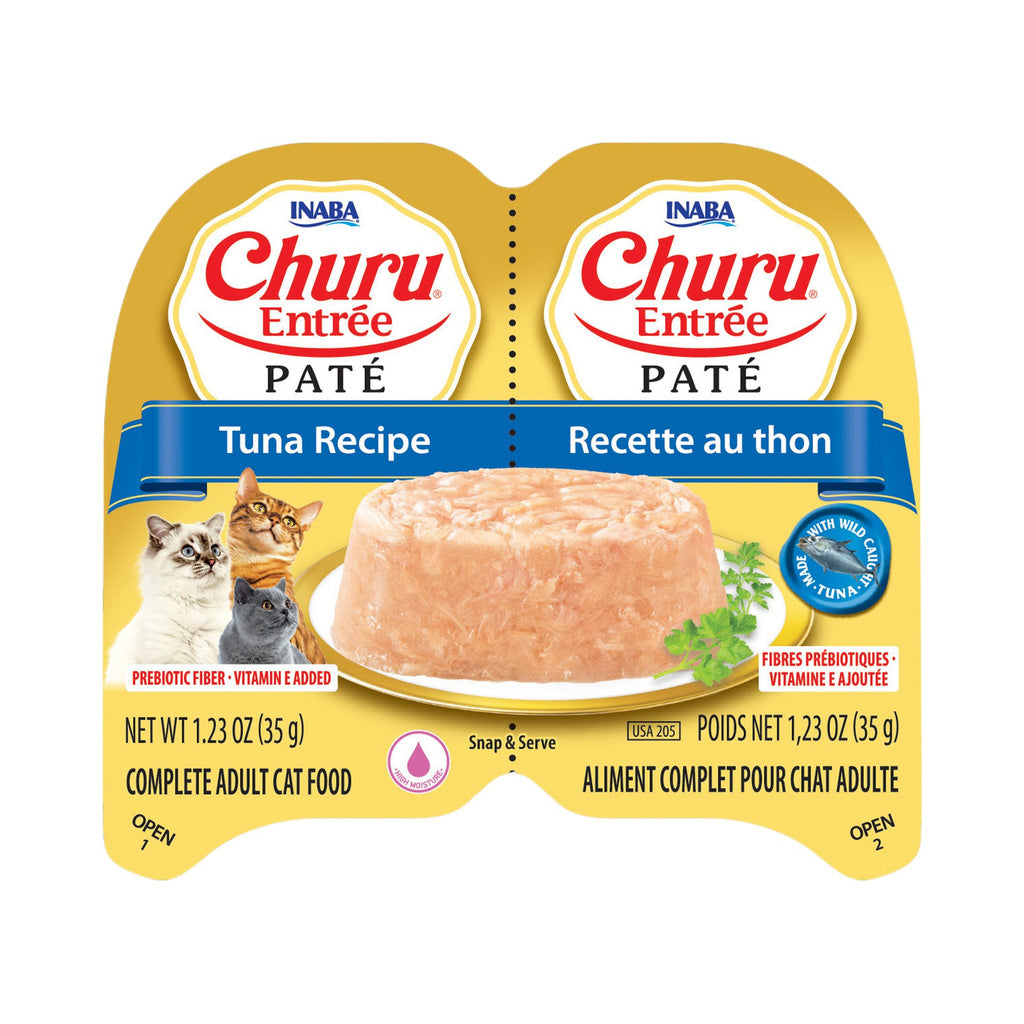 Front of Inaba Churu Entrée paté Tuna Recipe twin-cup package