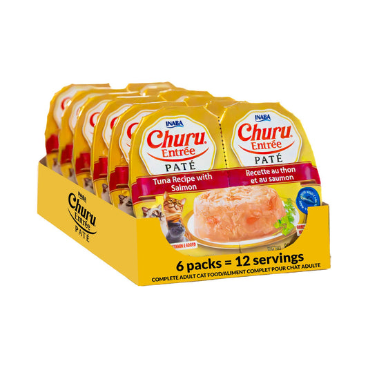 Inaba Churu Entrée paté Tuna with Salmon Recipe display box