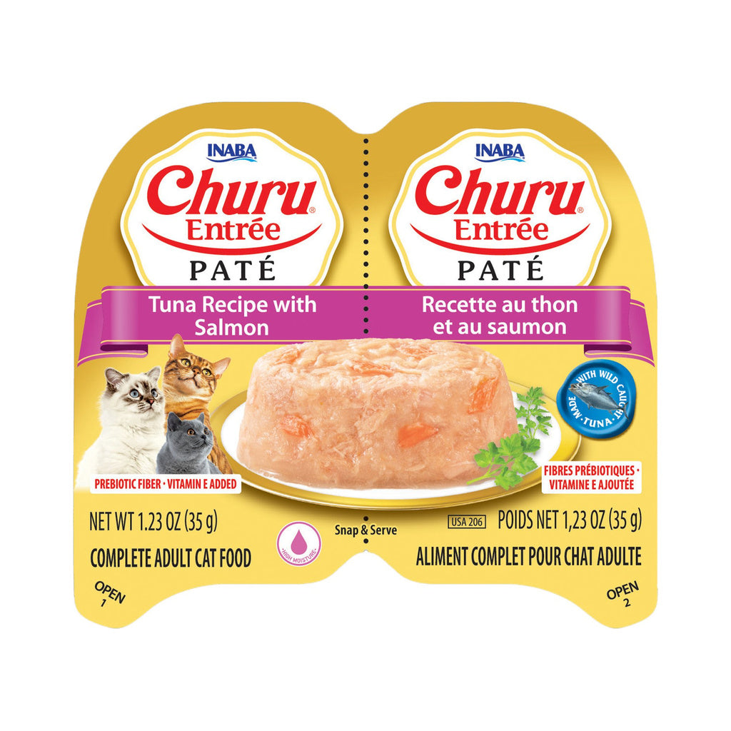 Front of Inaba Churu Entrée paté Tuna with Salmon Recipe twin-cup package