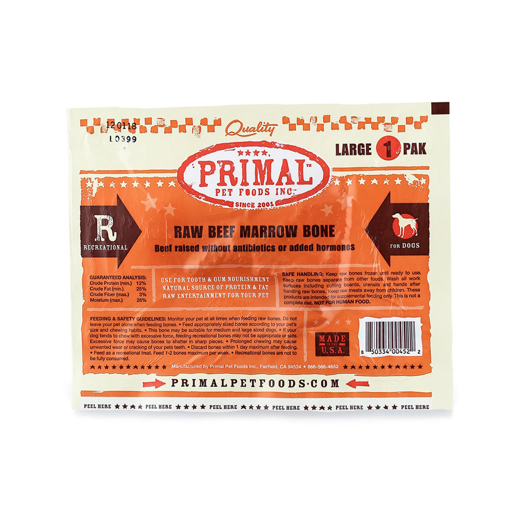 Frozen Raw Beef Marrow 4" Bone