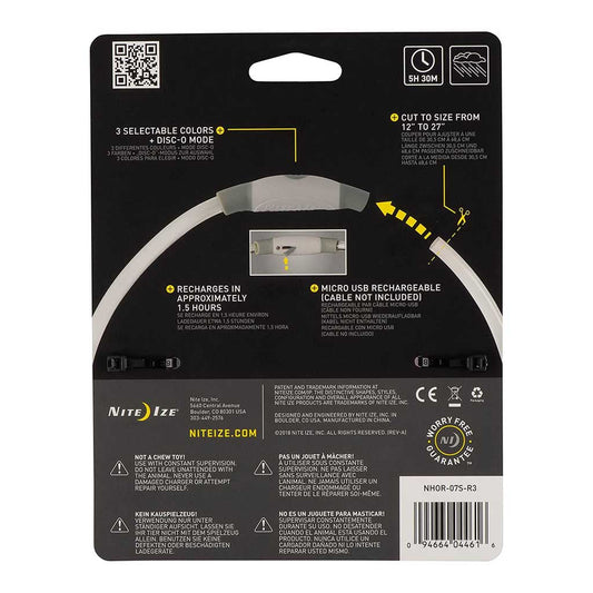 Nite Howl Rechargeable LED Necklace back of package.