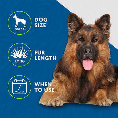 Deshed Tool For Dogs 50 pounds plus, long hair length, weekly use.