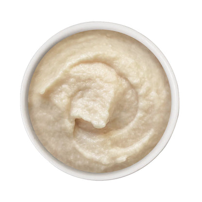 Top view of Cat Person Tuna Mousse in a white bowl, showing its smooth, creamy texture.