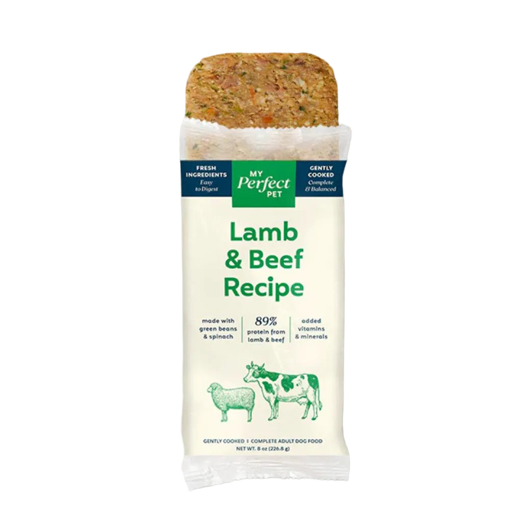 Single My Perfect Pet lamb and beef recipe bar in packaging