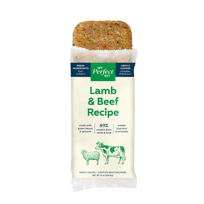 Single My Perfect Pet lamb and beef recipe bar in packaging