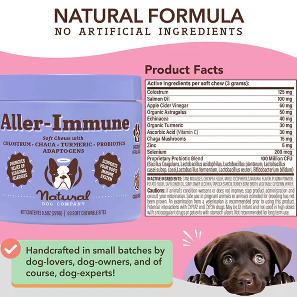 Aller-Immune Supplement 90ct active ingredients.