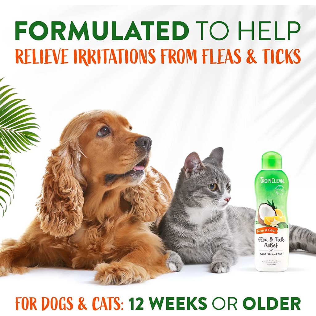 Relieves irritations from fleas and ticks in dogs and cats 12 weeks or older. 