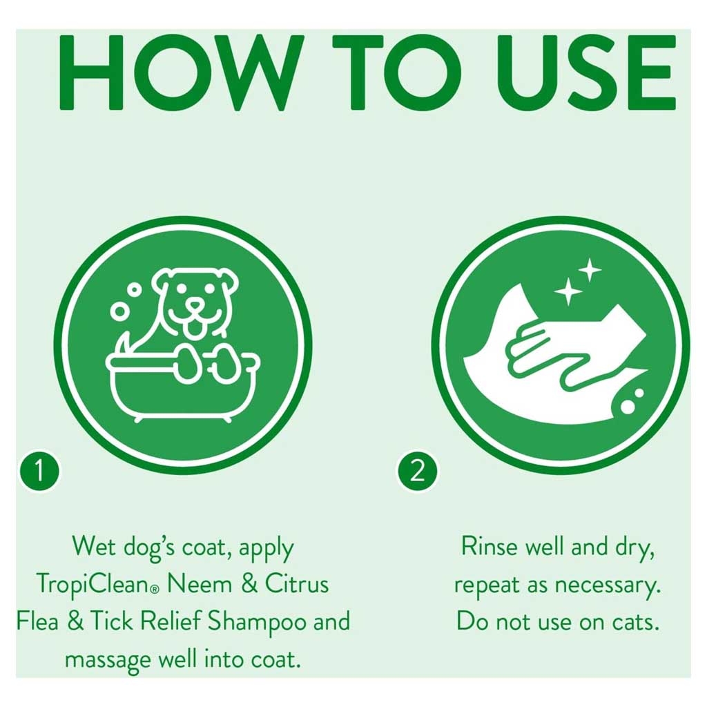 How to use:
Wet dogs coat apply shampoo and massage well into coat. Rinse well and dry, repeat as necessary.
