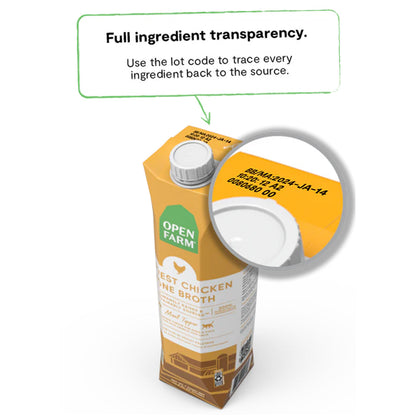 Open Farm ingredient transparency. 