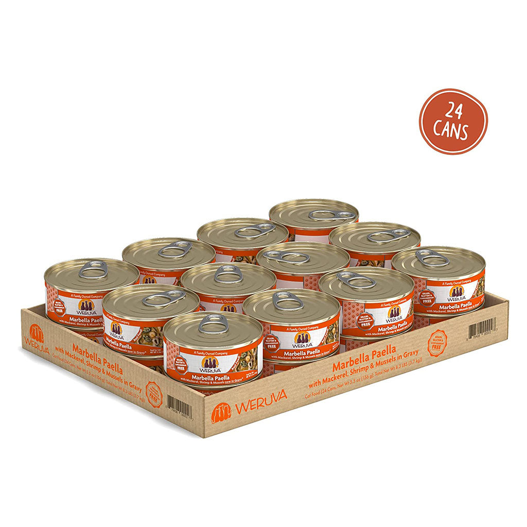 Marbella Paella with Mackerel, Shrimp & Mussels in Gravy Canned Food for Cats case 