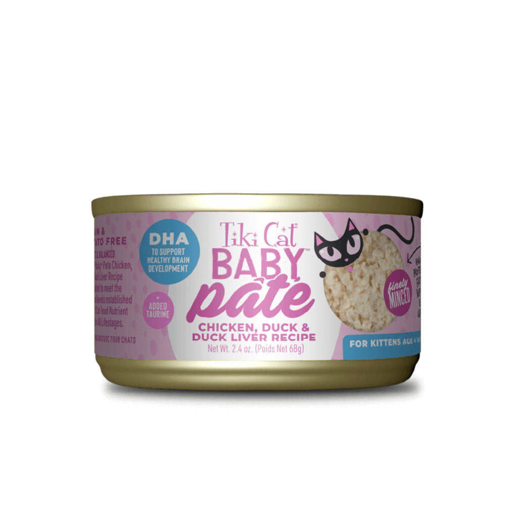Baby Chicken, Duck & Duck Liver Pate Grain-Free Wet Kitten Food 2.4oz