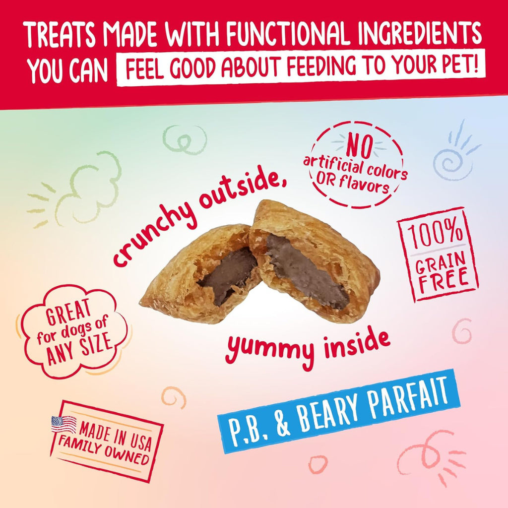 Cut-open Charlee Bear P.B. & Beary Parfait Nugget showing its crunchy outer shell and filling.