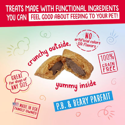 Cut-open Charlee Bear P.B. & Beary Parfait Nugget showing its crunchy outer shell and filling.