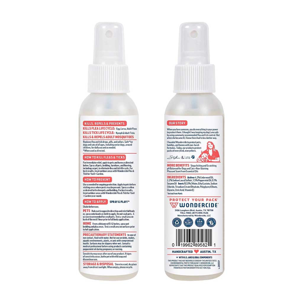 Peppermint Scent Flea & Tick back of bottle 