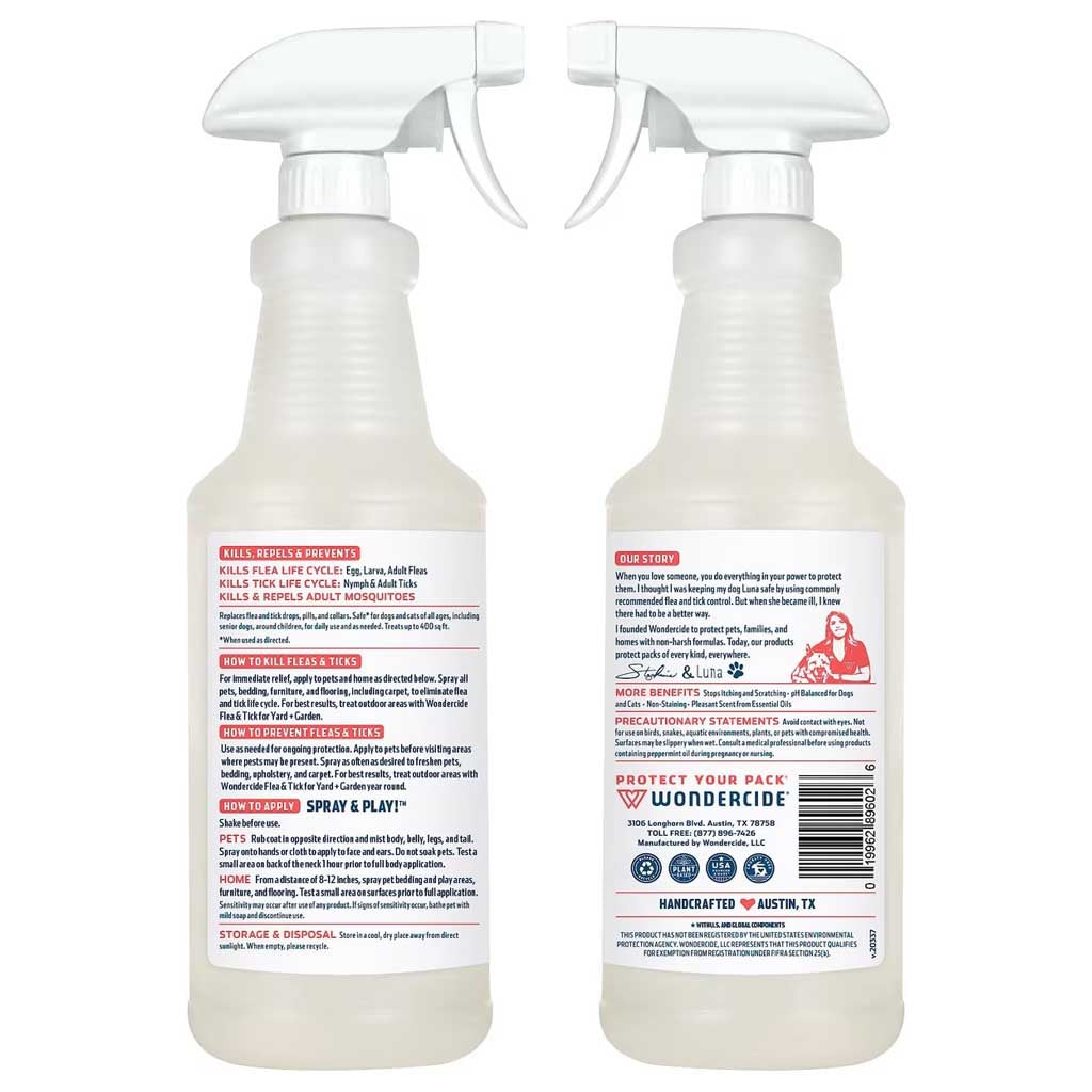 Peppermint Scent Flea & Tick back of bottle 