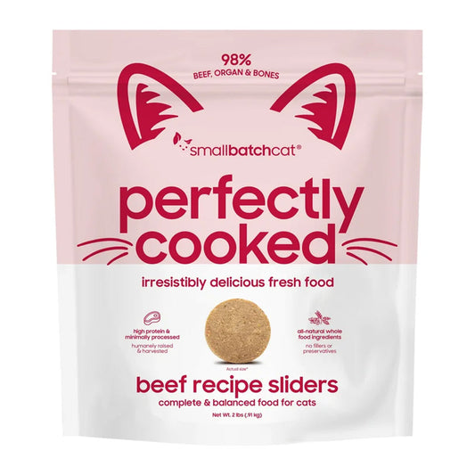 Perfectly Cooked Frozen Beef Sliders for Cats 2lb