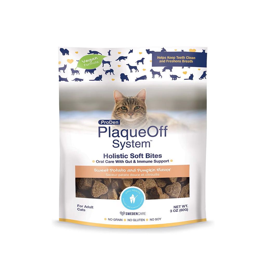 PlaqueOff System Sweet Potato & Pumpkin Flavor Cat Dental Treats 3oz