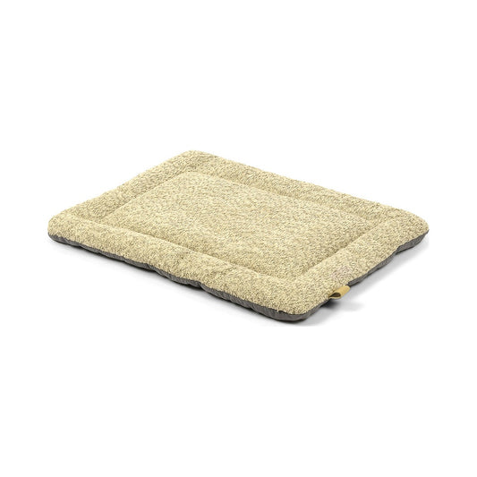 P.L.A.Y. Canyon Chill Pad in Mist, a light beige rectangular pet mat with a textured plush top and gray base.