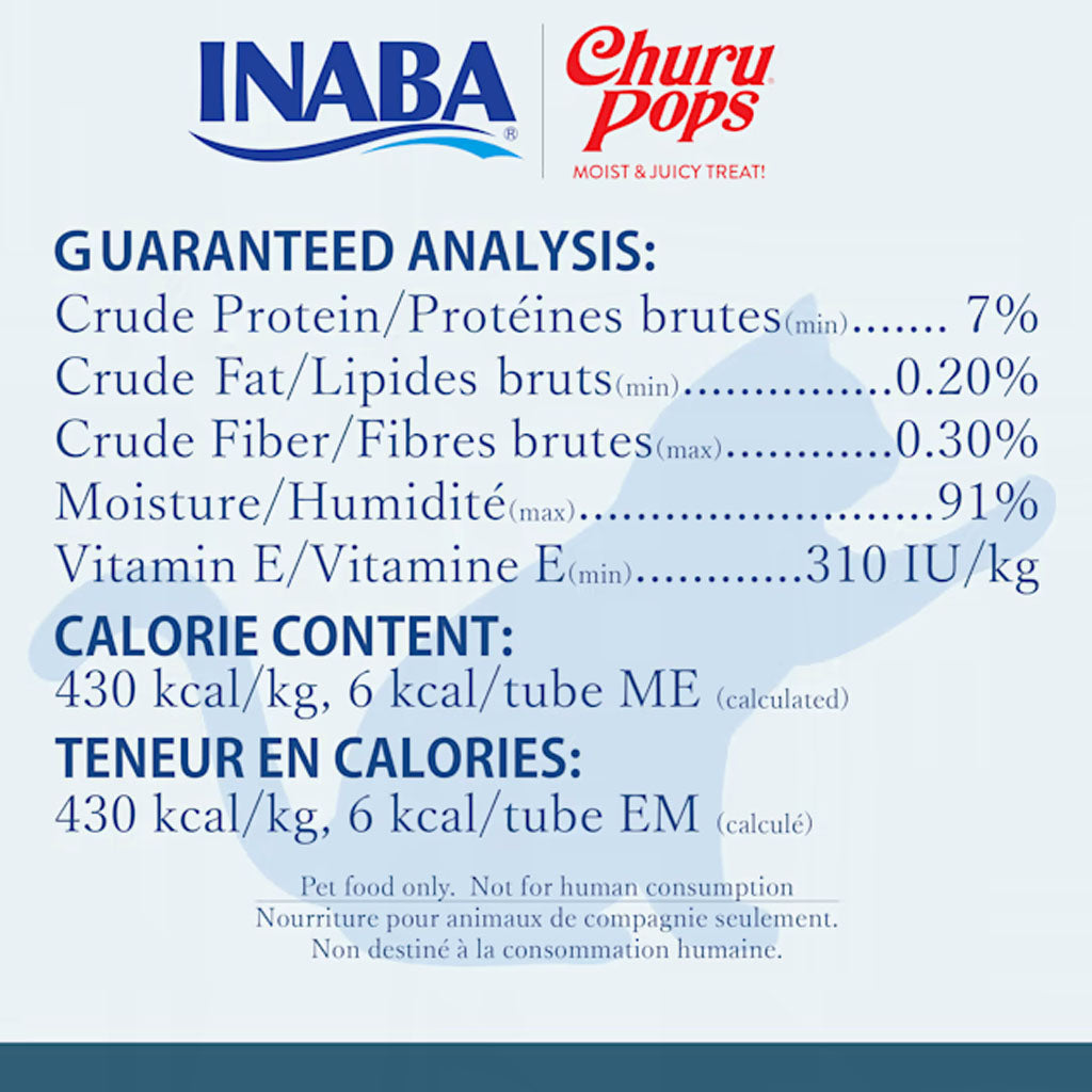 Churu Pops Chicken 4 Pack guaranteed analysis.