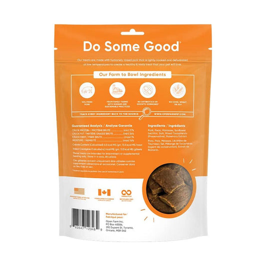 Dehydrated Pork Treats 4.5oz back of bag
