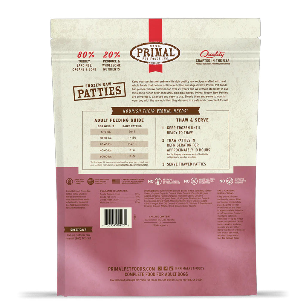 *Turkey & Sardine Frozen Raw for Dogs