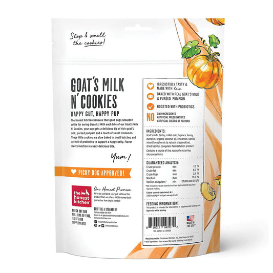 Goat's Milk N' Cookies: Pumpkin & Cinnamon back of bag. 