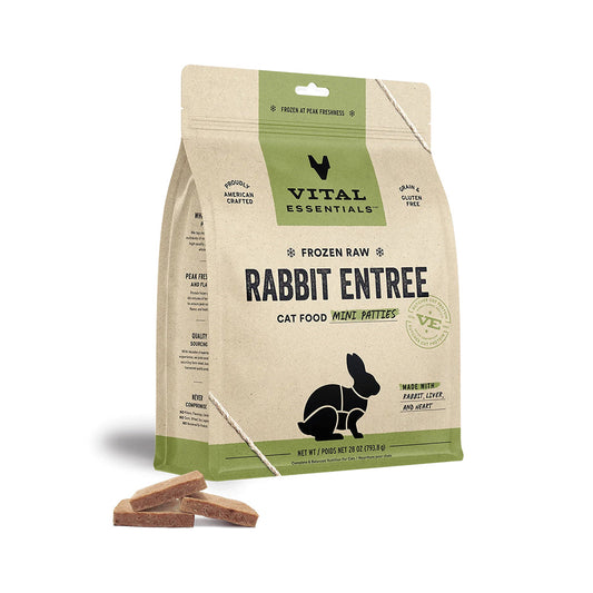 *Rabbit Patties Frozen Raw Cat Food 1.75lb