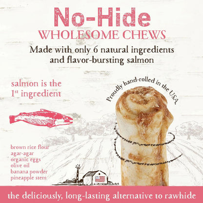 No-hide Salmon Chew 7" all natural ingredients. 