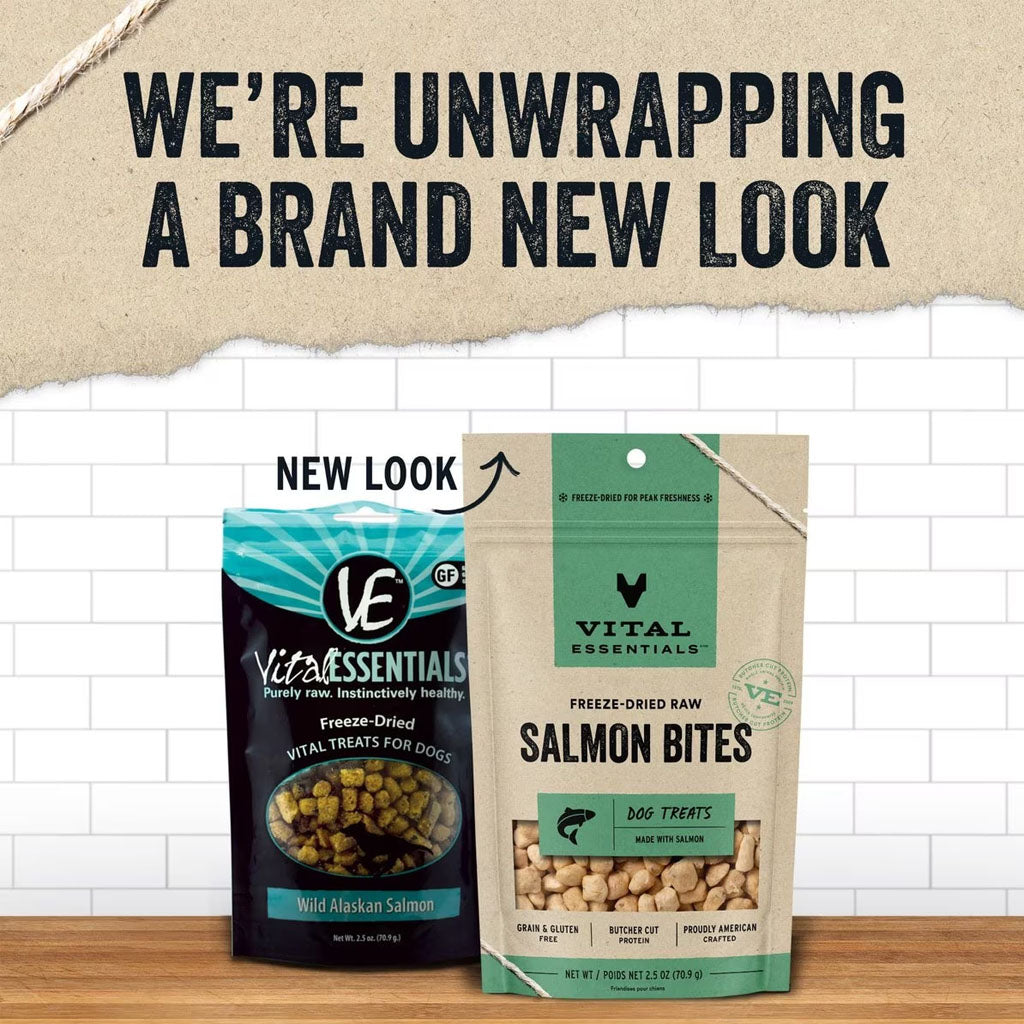 Freeze-dried Salmon Bites for Dogs new bag look. 