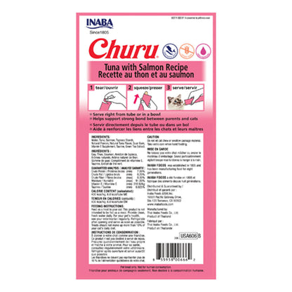 Churu Tuna with Salmon 4 Pack back of package. 