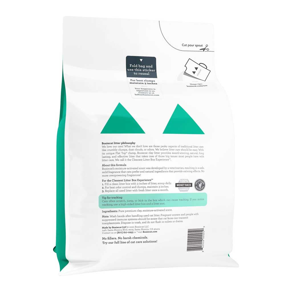 Gently Scented Clay Litter back of bag.