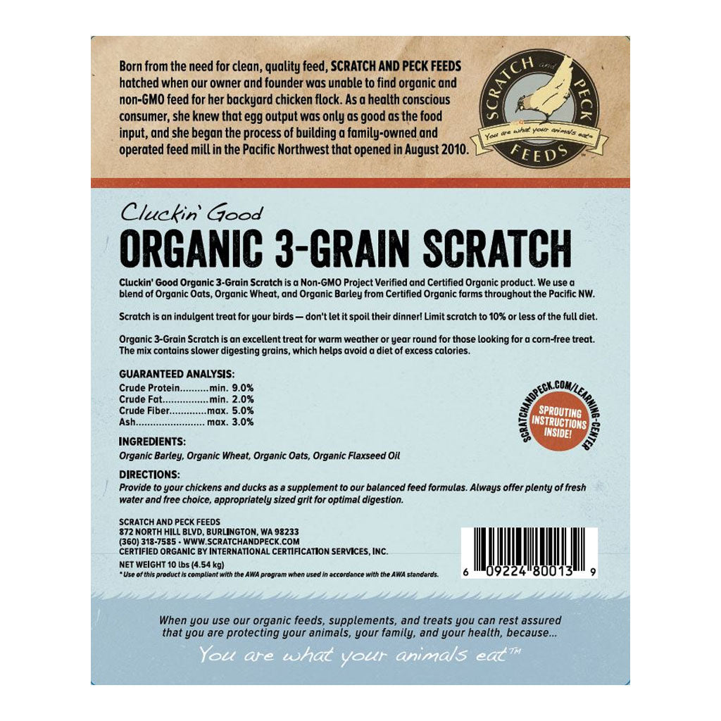 Organic 3-Grain Scratch 10lb