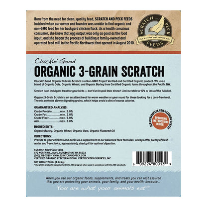 Organic 3-Grain Scratch 10lb