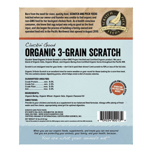 Organic 3-Grain Scratch 10lb