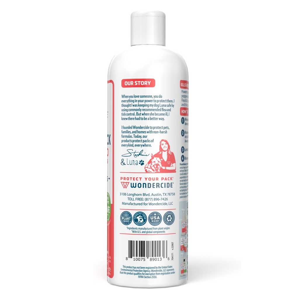 Flea & Tick Shampoo 12oz side of bottle. 