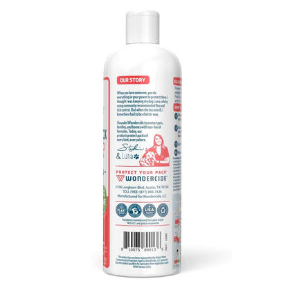 Flea & Tick Shampoo 12oz side of bottle. 