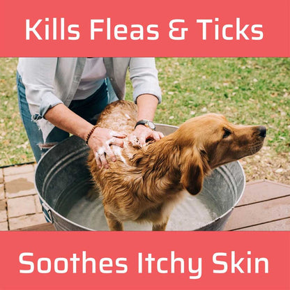 Kills fleas and ticks and soothes itchy skin 