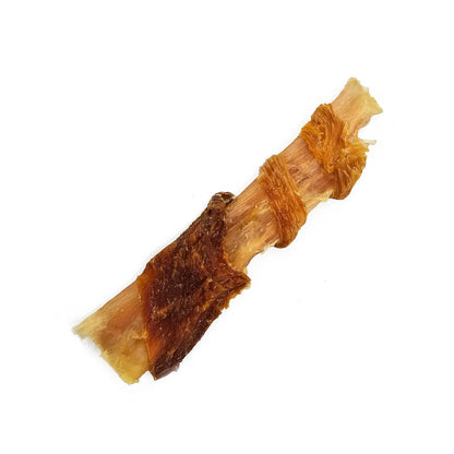 Beef tendon wrapped in chicken for dogs