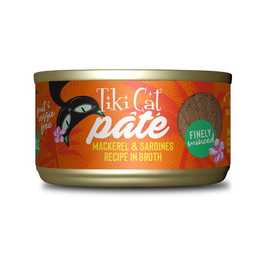 Grill Mackerel & Sardines Recipe in Broth Pate Grain-Free Canned Cat Food 