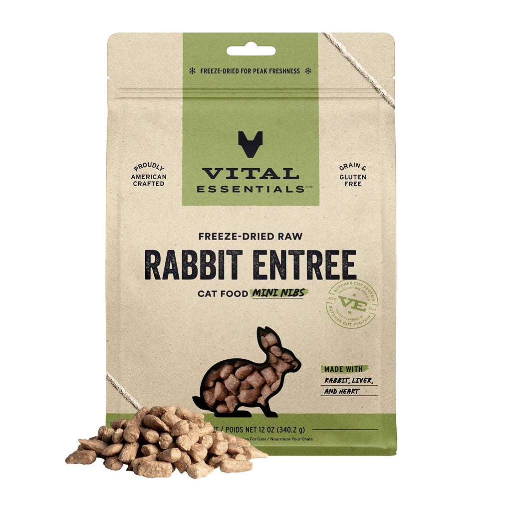 *Rabbit Mini Nibs Freeze-Dried for Cats 12oz