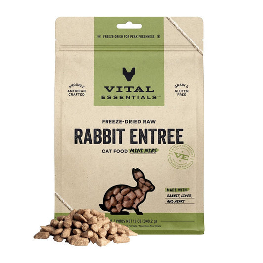 *Rabbit Mini Nibs Freeze-Dried for Cats 12oz